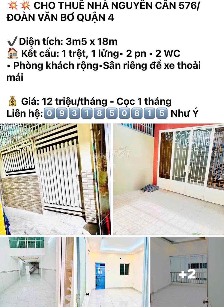 🏠 PHÒNG TRỌ – NHÀ NGUYÊN CĂN Q4 CẦN CHO THUÊ - ảnh 3