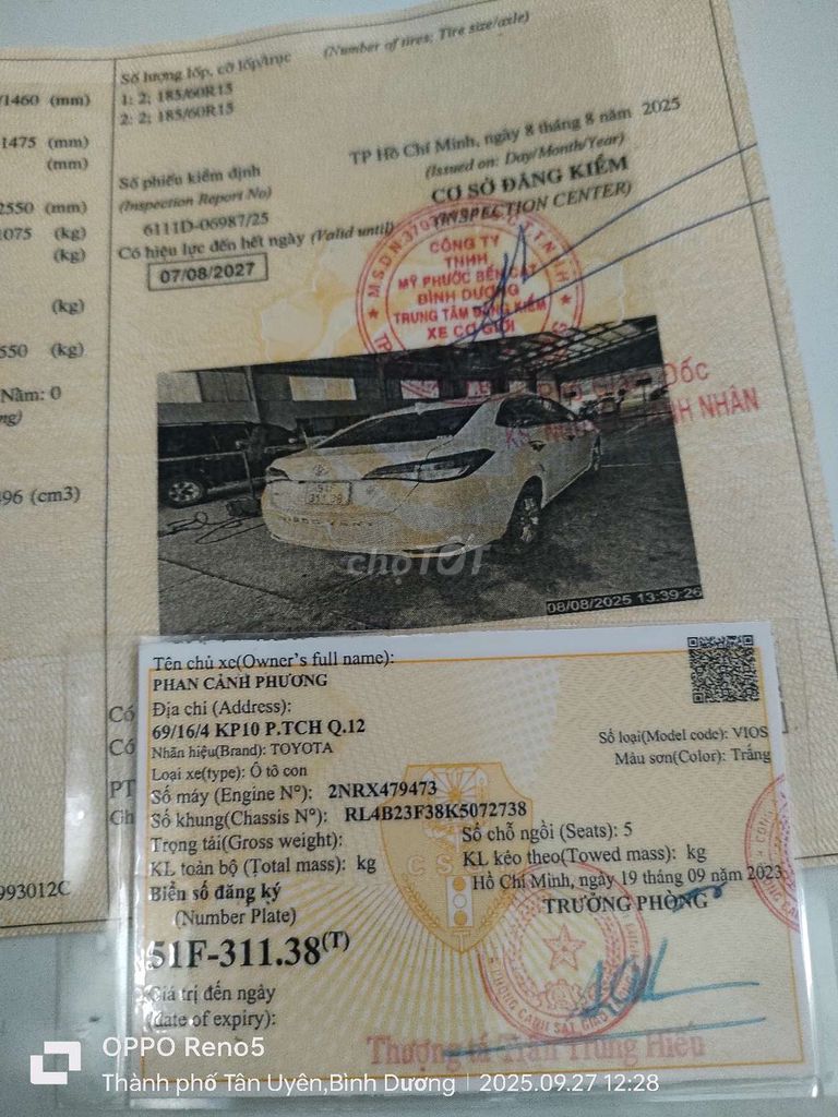 Toyota Vios 1.5G CVT 2019 Trắng Sedan. Mua bán Ô tô tại Thị xã Tân Uyên Bình Dương được đăng bởi phan cảnh phương hình 18