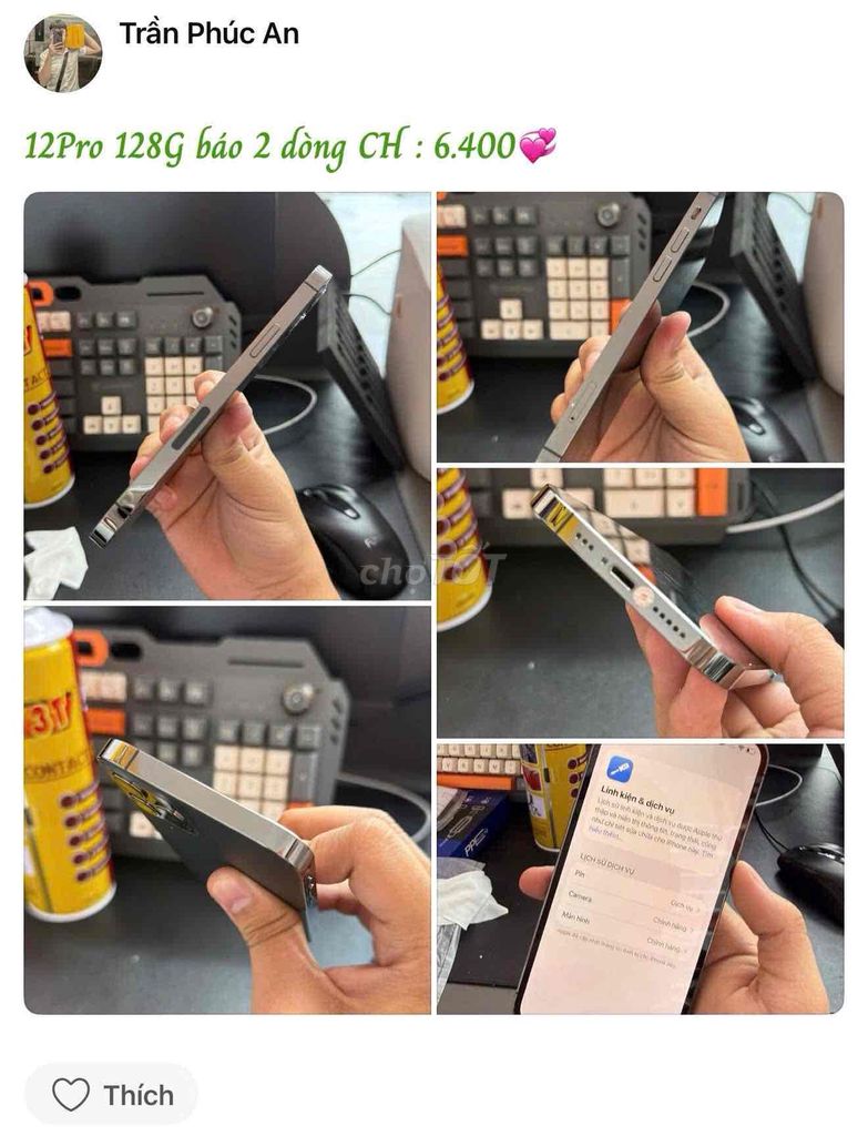 Apple iPhone 12 Pro 128GB Xám. Mua bán Điện thoại tại Huyện Củ Chi Tp Hồ Chí Minh được đăng bởi Trần An hình 1