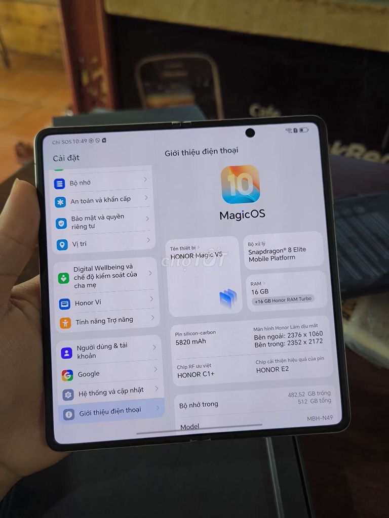 Honor Magic V5 512GB Trắng Like New. Mua bán Điện thoại tại Thành phố Thủ Dầu Một Bình Dương được đăng bởi LakMobile  hình 1