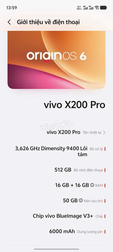 Vivo X200 Pro 16/512GB Trắng. Mua bán Điện thoại tại Quận Long Biên Hà Nội được đăng bởi Nguyễn Tuấn Thành hình 1
