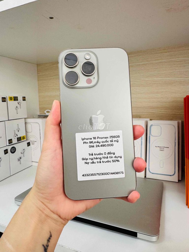 iPhone 16 ProMax 256GB Mỹ ( hỗ trợ góp). Mua bán Điện thoại tại Thành phố Long Xuyên An Giang được đăng bởi Ngân KNmobile An Giang  hình 1