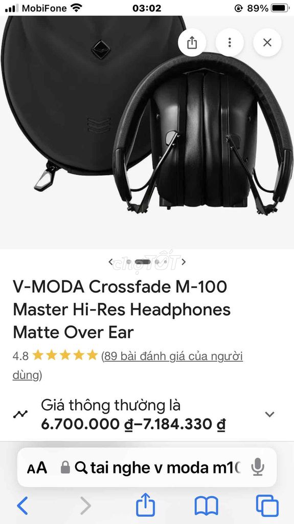 Tai nghe V-MODA Crossfade M-100 Master Đen. Mua bán Tivi, Âm thanh tại Quận Ngô Quyền Hải Phòng được đăng bởi Quang Đông hình 1