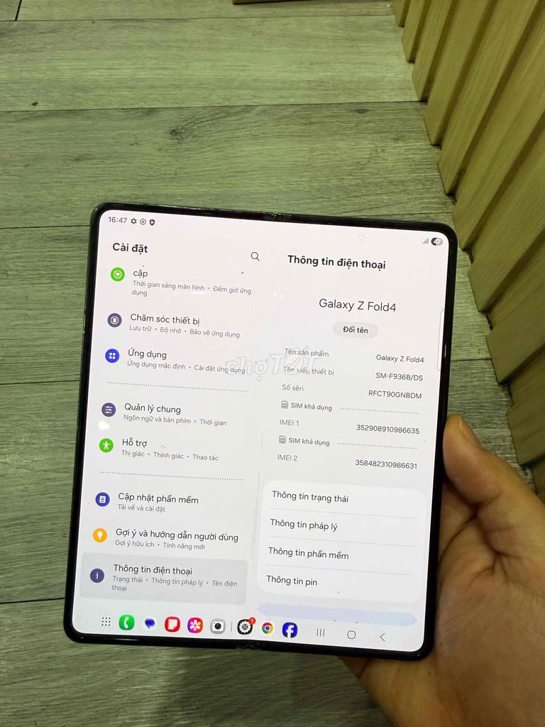 Samsung Galaxy Z Fold4 512GB Xám. Mua bán Điện thoại tại Quận Ngũ Hành Sơn Đà Nẵng được đăng bởi terry16 hình 1