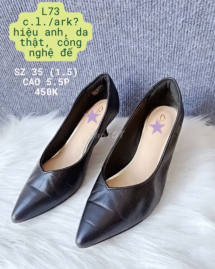 Giày cao gót Clarks da thật công nghệ đế êm 35. Mua bán Giày dép tại Huyện Gia Lộc Hải Dương được đăng bởi Hà My 2hand hình 1