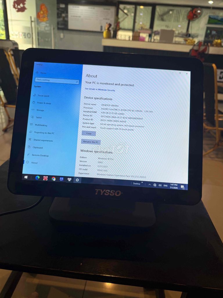 Thanh lý máy tính tiền windows Tysso POS  Core i5. Mua bán Đồ chuyên dụng, Giống nuôi trồng tại Quận 8 Tp Hồ Chí Minh được đăng bởi Hỷ Vân hình 1