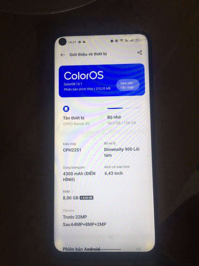 Oppo reno6 5G 8/128GB . Mua bán Điện thoại tại Quận Tân Phú Tp Hồ Chí Minh được đăng bởi Bi hình 1