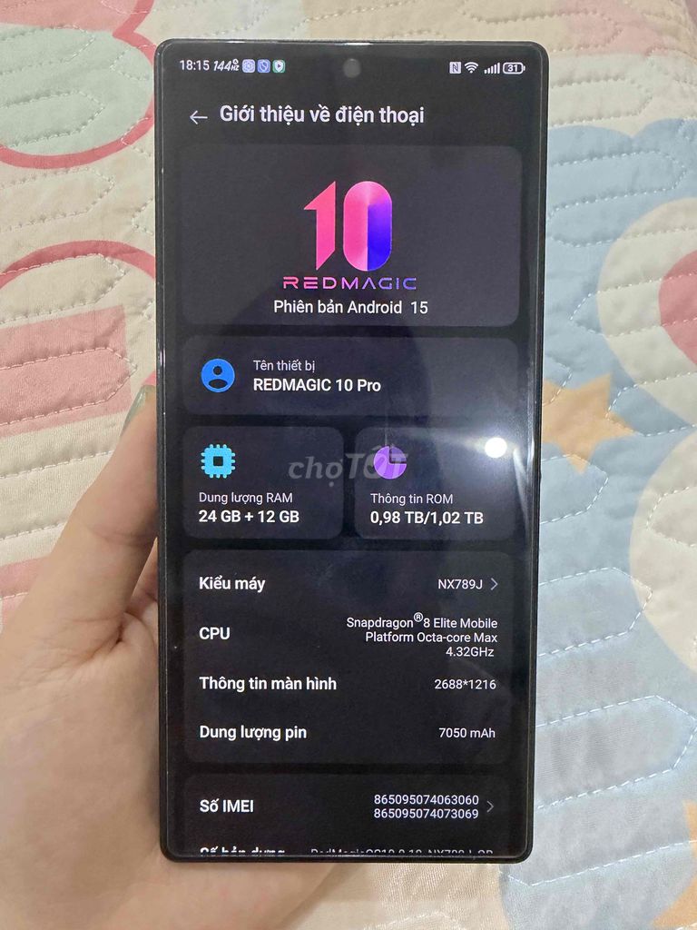 Red Magic 10 Pro 1TB Đen. Mua bán Điện thoại tại Quận Hai Bà Trưng Hà Nội được đăng bởi Hoàng Minh Tú hình 1