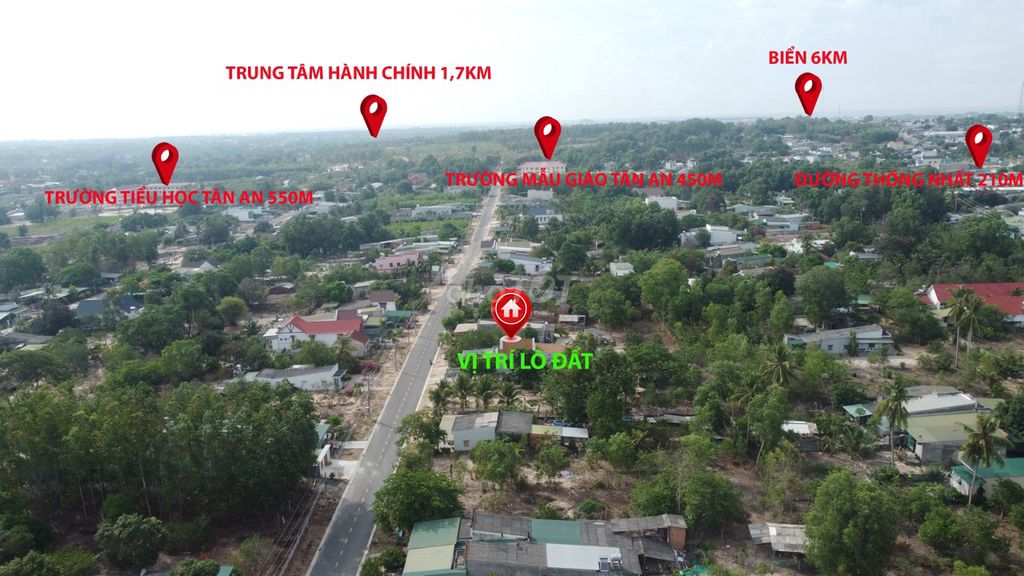 6x55 (358m2) 100TC Trưng Nhị, KP8, Tân An, LaGi Giá Đầu Tư