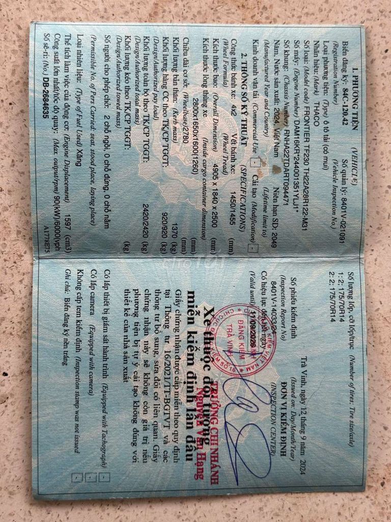 BÁN gấp Thaco 900kg đời 2024 thùng bạt 2m8. Mua bán Xe tải, xe ben tại Thành phố Thuận An Bình Dương được đăng bởi Hồ Xe Tải hình 10