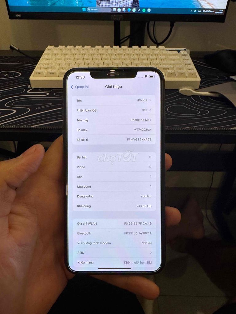 Apple iPhone XS Max 256GB Đen bản 2 sim vật lý. Mua bán Điện thoại tại Thành phố Đồng Xoài Bình Phước được đăng bởi Nobita hình 1