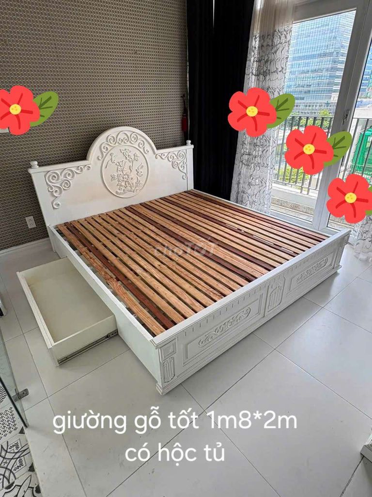 Giường ngủ Gỗ 1m8 x 2m . Mua bán Giường, chăn ga gối nệm tại Quận 12 Tp Hồ Chí Minh được đăng bởi Hồng Giang hình 1
