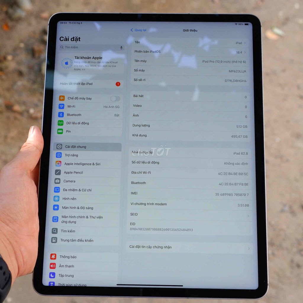 Apple iPad Pro M2 12.9 inch 512gb xài được sim 5G