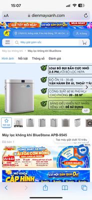 Máy lọc không khí BlueStone APB-9545 Bạc