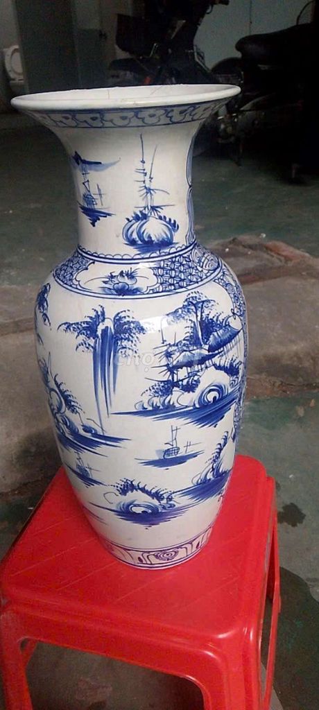 Bình trang trí Gốm sứ Trắng xanh. Mua bán Cây cảnh, đồ trang trí tại Quận Bình Tân Tp Hồ Chí Minh được đăng bởi sang hình 1