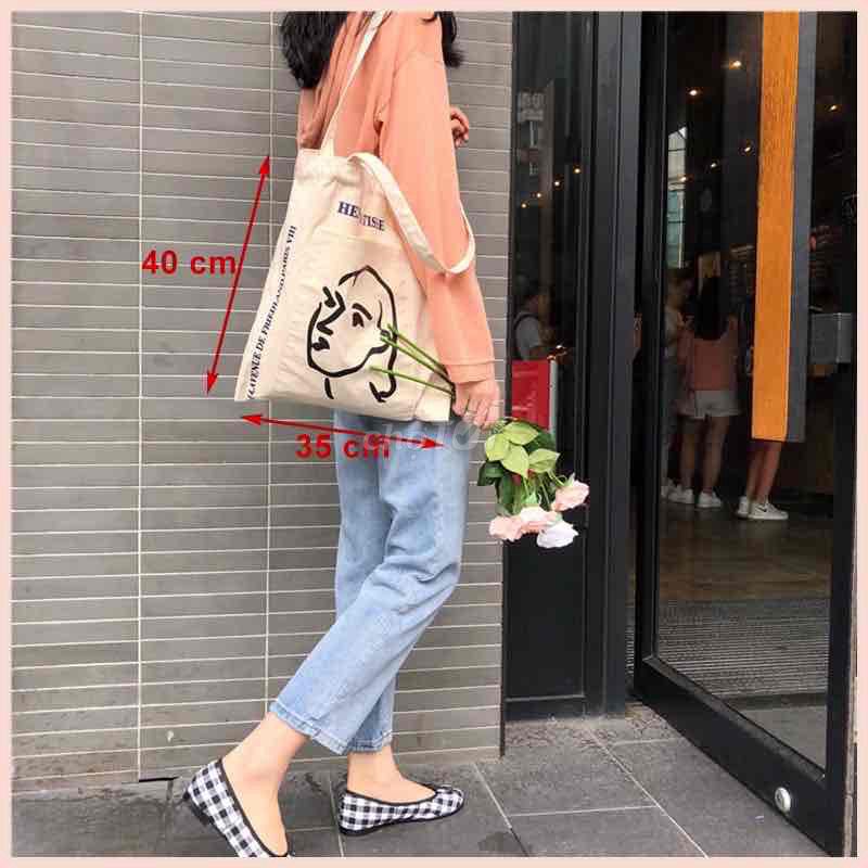 Túi tote nữ vải canvas 40x35cm. Mua bán Túi xách tại Quận Sơn Trà Đà Nẵng được đăng bởi Sue hình 1