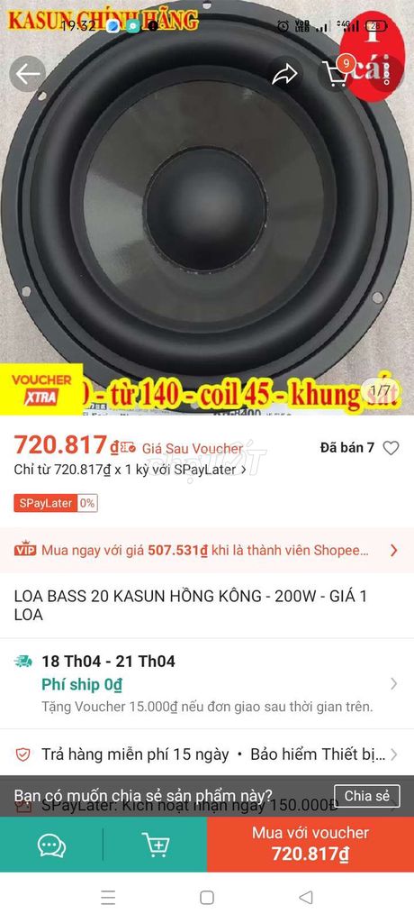 Loa Bass Kasun KH 8004 Đen. Mua bán Tivi, Âm thanh tại Huyện Cẩm Xuyên Hà Tĩnh được đăng bởi Pc Nguyenhoanhthien hình 1