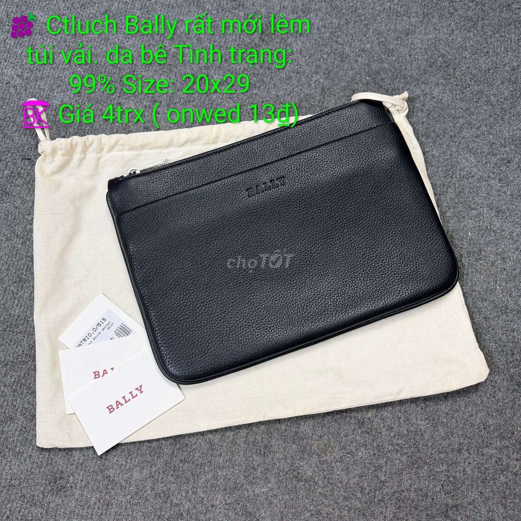 Bally Clutch Da bê Đen 20x29cm. Mua bán Túi xách tại Quận Hà Đông Hà Nội được đăng bởi Đức Thịnh 389  hình 1