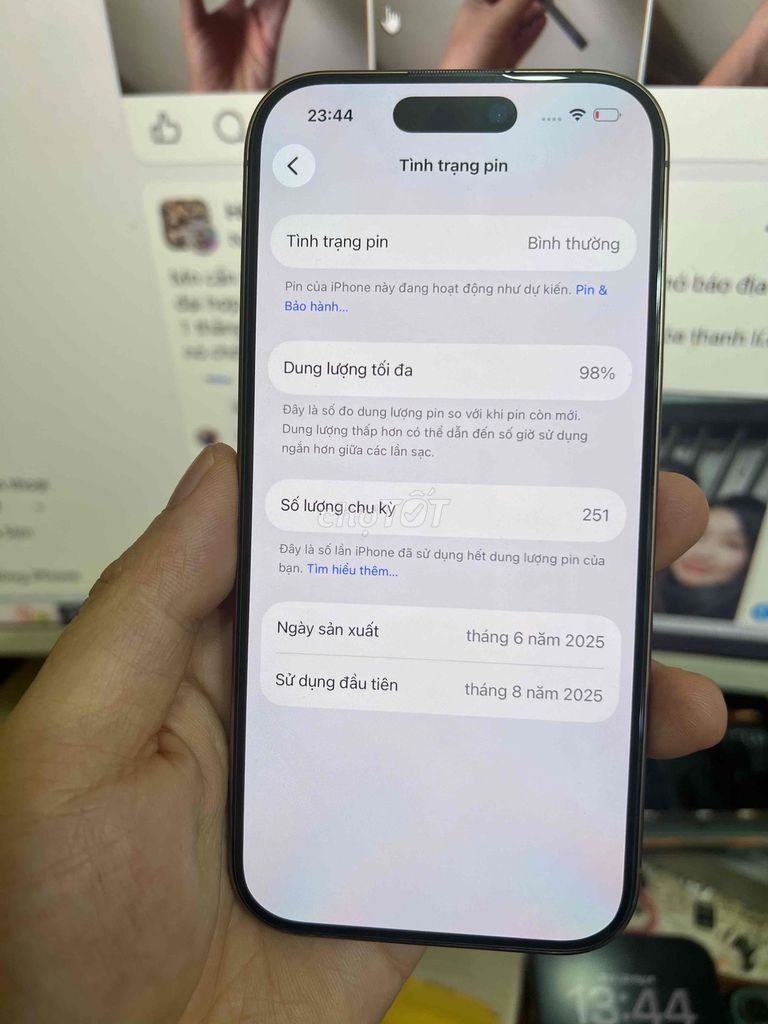 iPhone 16 Pro 128GB Vàng VNA gold sof olet 120hz. Mua bán Điện thoại tại Quận Lê Chân Hải Phòng được đăng bởi hoang anh hình 1