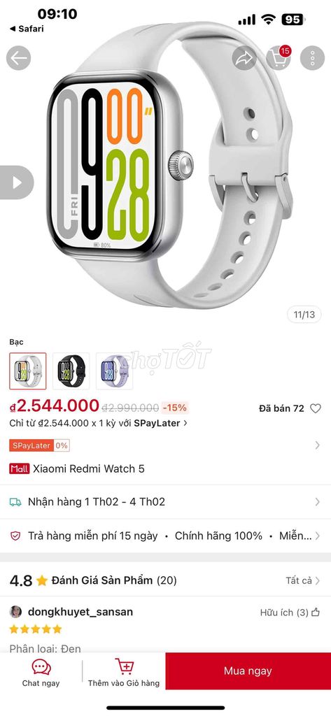 Thanh lý đồng hồ Redmi Watch 5