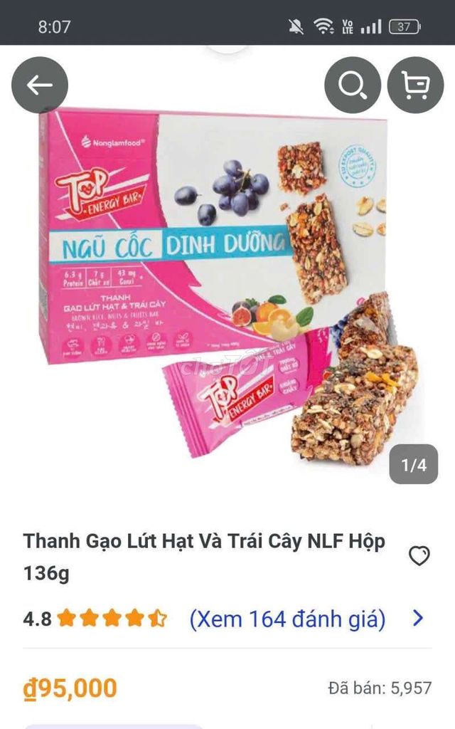 Thanh ngũ cốc Nonglamfood Gạo lứt. Mua bán Đồ ăn, thực phẩm và các loại khác tại Quận Bình Tân Tp Hồ Chí Minh được đăng bởi Yên Bình hình 1