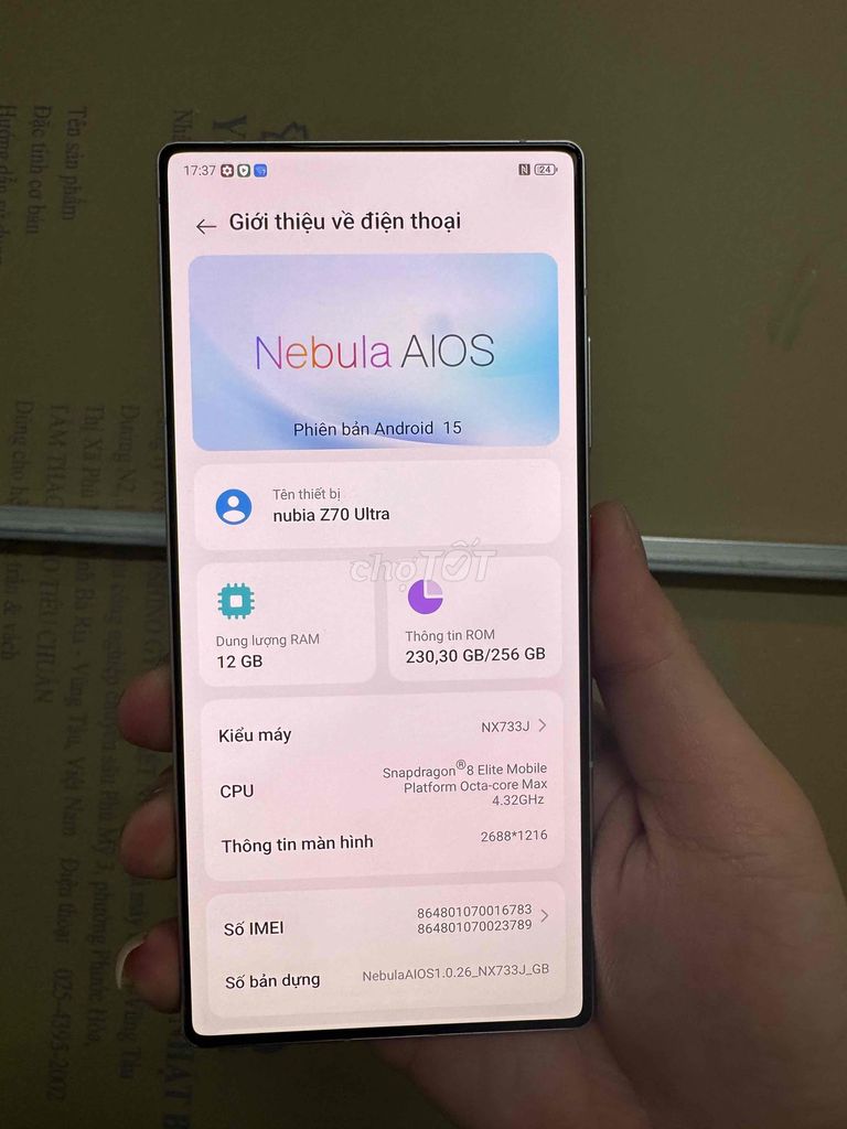 Nubia Z70 Ultra 256GB Vàng kem. Mua bán Điện thoại tại Thành phố Biên Hòa Đồng Nai được đăng bởi Mạnh Vỹ hình 1