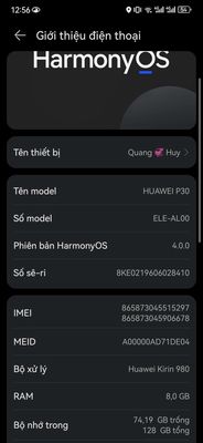 Huawei P30 Ram 8G