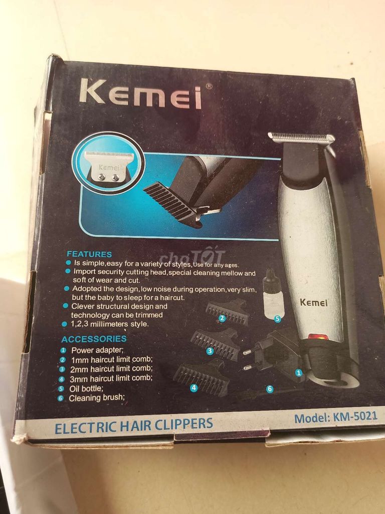 Tông đơ Kemei KM-5021 Bạc. Mua bán Nội thất, đồ gia dụng khác tại Huyện Thanh Liêm Hà Nam được đăng bởi Tuấn phong hình 1