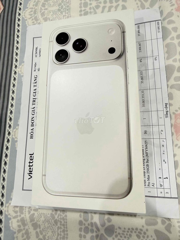 Apple iPhone 17 Pro Max 256GB Bạc Mới. Mua bán Điện thoại tại Thị xã Hương Thủy Thừa Thiên Huế được đăng bởi Bỉm Sữa Gia An hình 1
