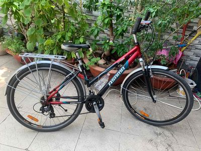 Xe đạp Asama đỏ đen leng keng xà beng