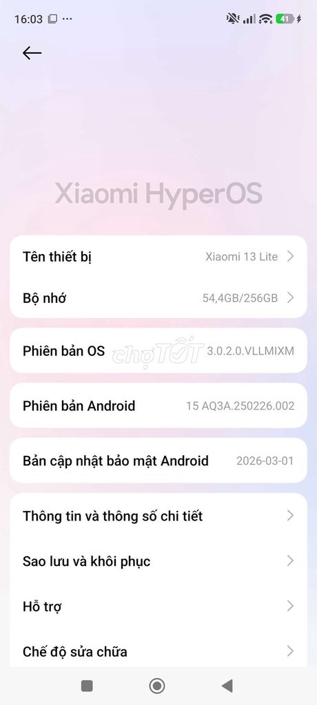 Xiaomi 13 lite . Mua bán Điện thoại tại Huyện Châu Đức Bà Rịa - Vũng Tàu được đăng bởi Võ Thanh Kiều hình 1