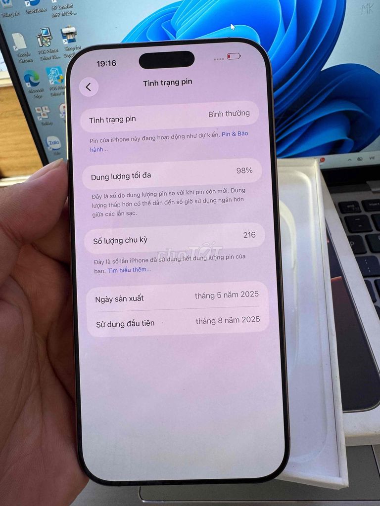 Apple iPhone 16 Pro Max 256GB Vàng 98%. Mua bán Điện thoại tại Quận 6 Tp Hồ Chí Minh được đăng bởi QUỐC THIÊN BÁN GÓP 0 ĐỒNG  hình 1