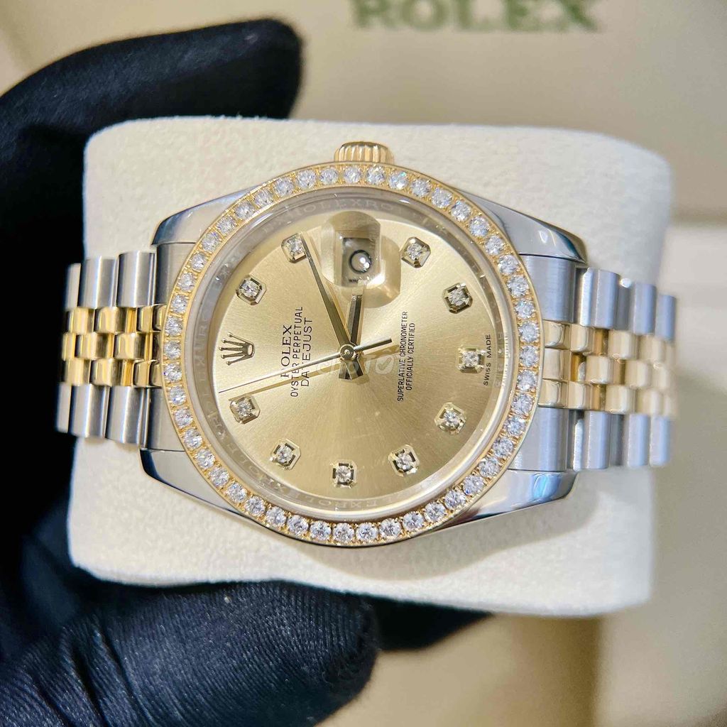 Đồng hồ Rolex 116233 Champagne Vành Kim 36mm