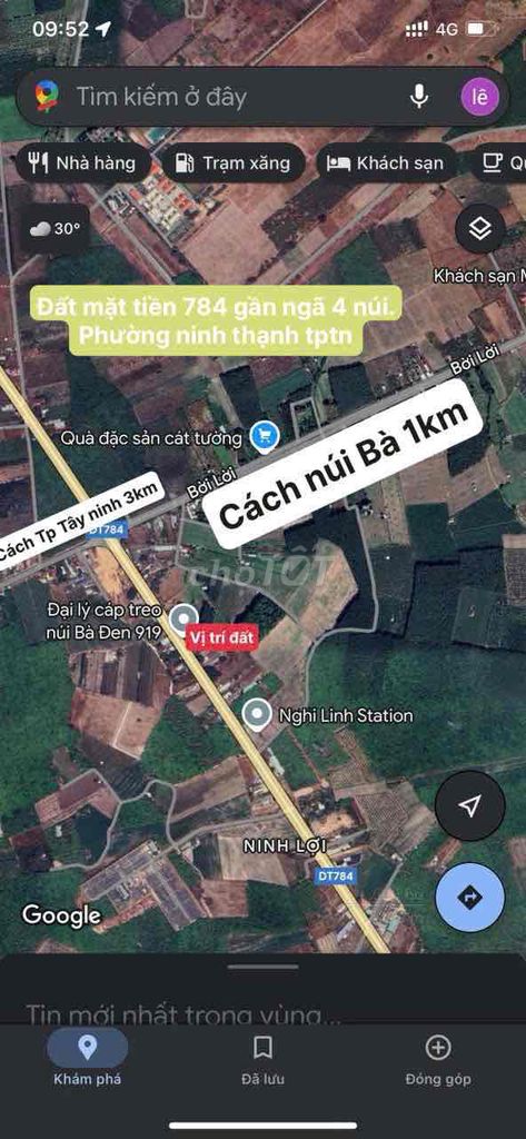 Bán Đất MT ĐT784 Gần Núi Bà Tây Ninh