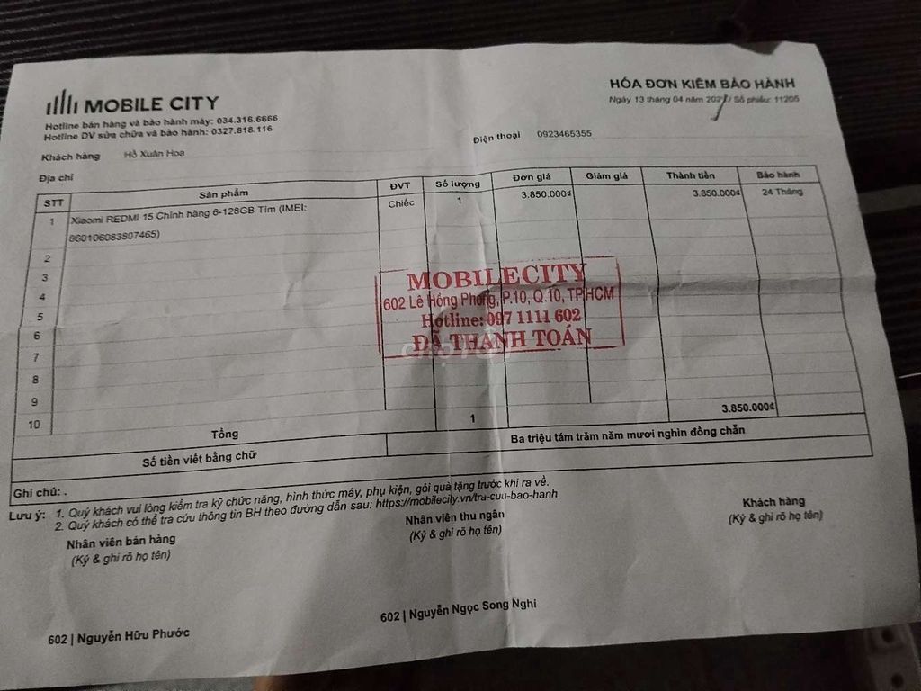 Xiaomi Redmi 15 128GB Tím. Mua bán Điện thoại tại Quận Bình Tân Tp Hồ Chí Minh được đăng bởi việc làm bao ăn ở TPHCM  hình 1