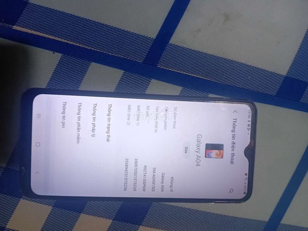 Samsung A04 Nguyên zin, full box 4 ốp lưng. Mua bán Điện thoại tại Quận Bình Tân Tp Hồ Chí Minh được đăng bởi Thái Homg hình 1
