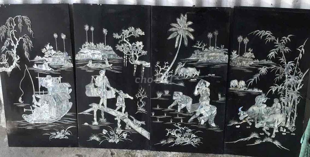Tranh sơn mài Đồng quê 59x118 cm. Mua bán Đồ sưu tầm, đồ cổ tại Quận Bình Tân Tp Hồ Chí Minh được đăng bởi Mục đồng dưới phố hình 1