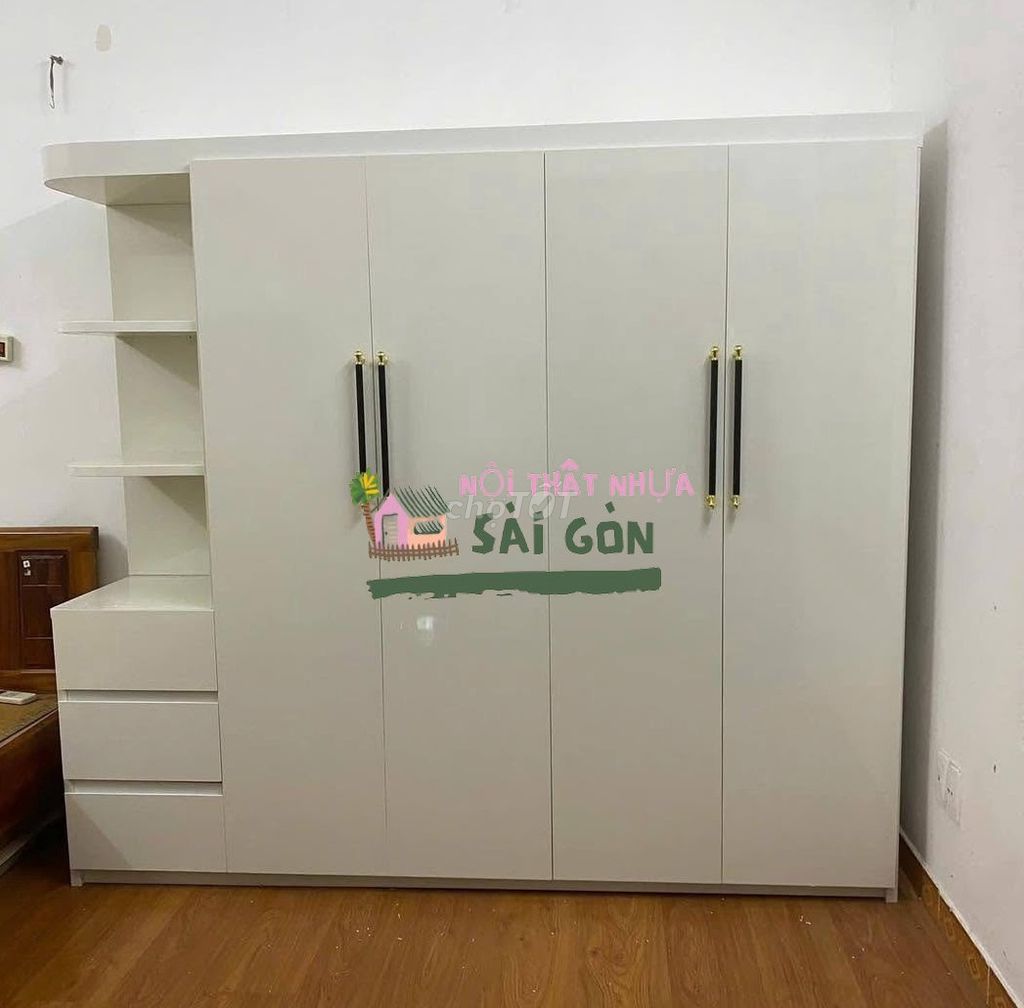 Tủ quần áo Nhựa Đài Loan Trắng 1m8x1m85 Mới. Mua bán Tủ, kệ gia đình tại Thành phố Thủ Đức Tp Hồ Chí Minh được đăng bởi Cửa Hàng Nội Thất hình 1