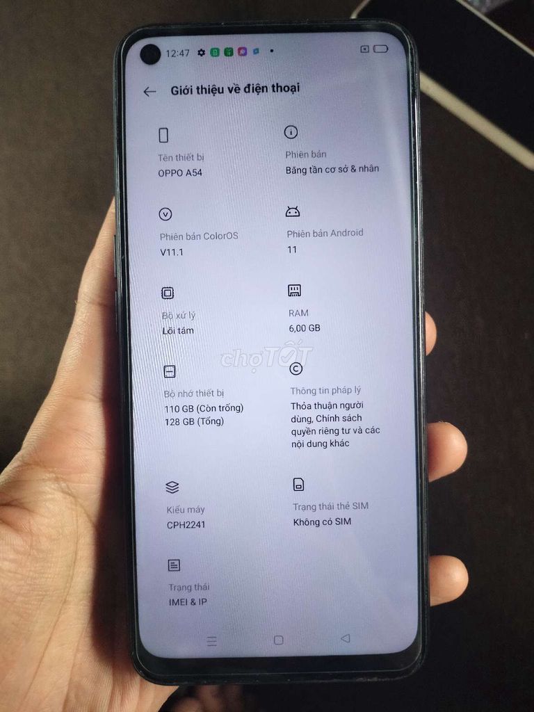 Oppo A54 128GB Đen. Mua bán Điện thoại tại Quận Ninh Kiều Cần Thơ được đăng bởi Quốc Khang hình 1