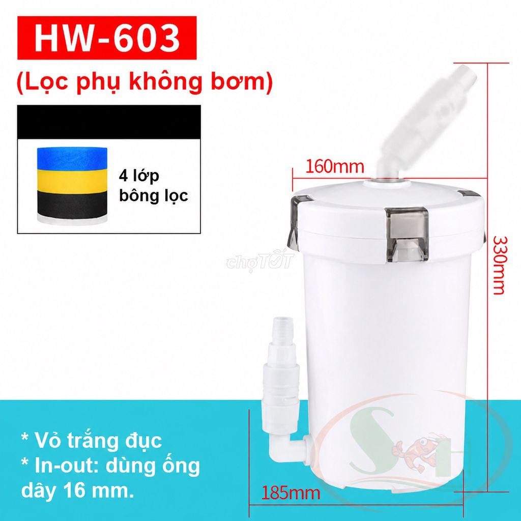 Lọc phụ bể cá HW-603 Nhựa Trắng 4 lớp. Mua bán Phụ kiện, Thức ăn, Dịch vụ tại Quận Đống Đa Hà Nội được đăng bởi Nguyễn Ngọc Thắng hình 1