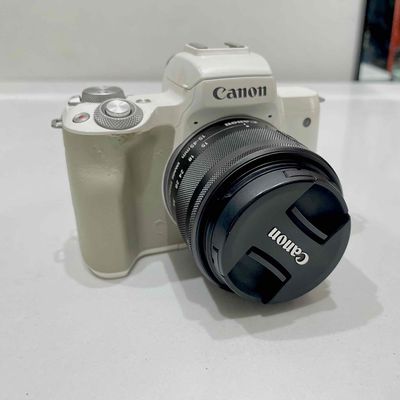 máy ảnh Canon M50 trắng + lens kit full phụ kiện