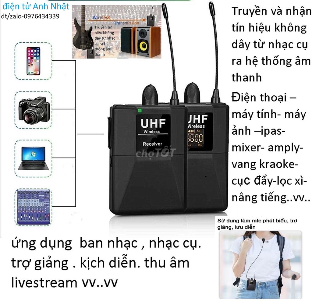 Bộ nhận và phát -THU ÂM-livestream không dây