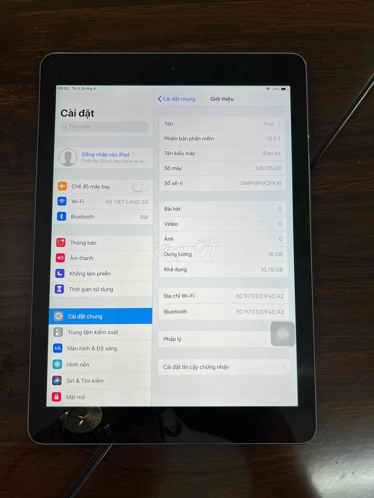 Ipad air 1 nguyên zin. Mua bán Máy tính bảng tại Quận Gò Vấp Tp Hồ Chí Minh được đăng bởi Lê Thịnh hình 2