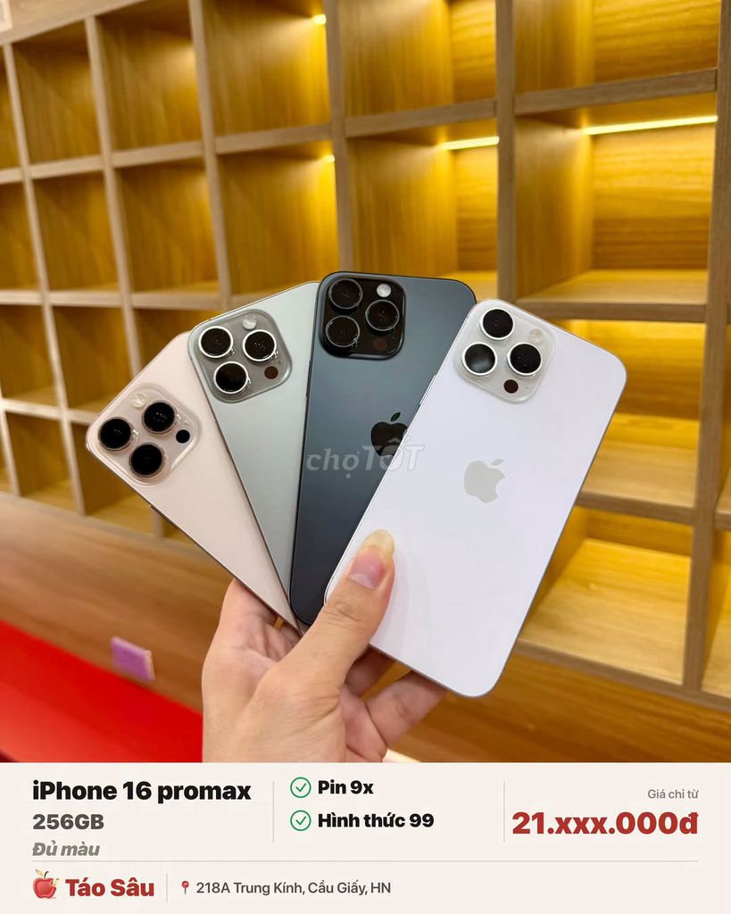 Apple iPhone 16 Pro Max 256GB Đủ màu 9x. Mua bán Điện thoại tại Quận Cầu Giấy Hà Nội được đăng bởi Hội Đồ Điện Tử hình 1