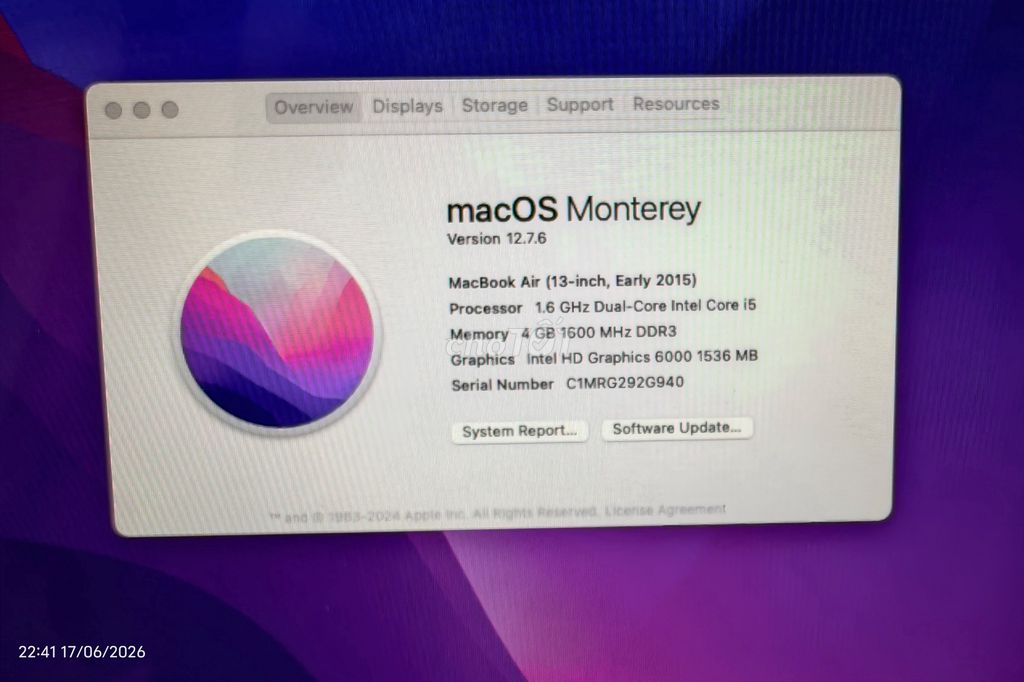 Apple MacBook Air 2015 ok. Mua bán Laptop tại Quận Hai Bà Trưng Hà Nội được đăng bởi Cao Nguyen Van hình 1