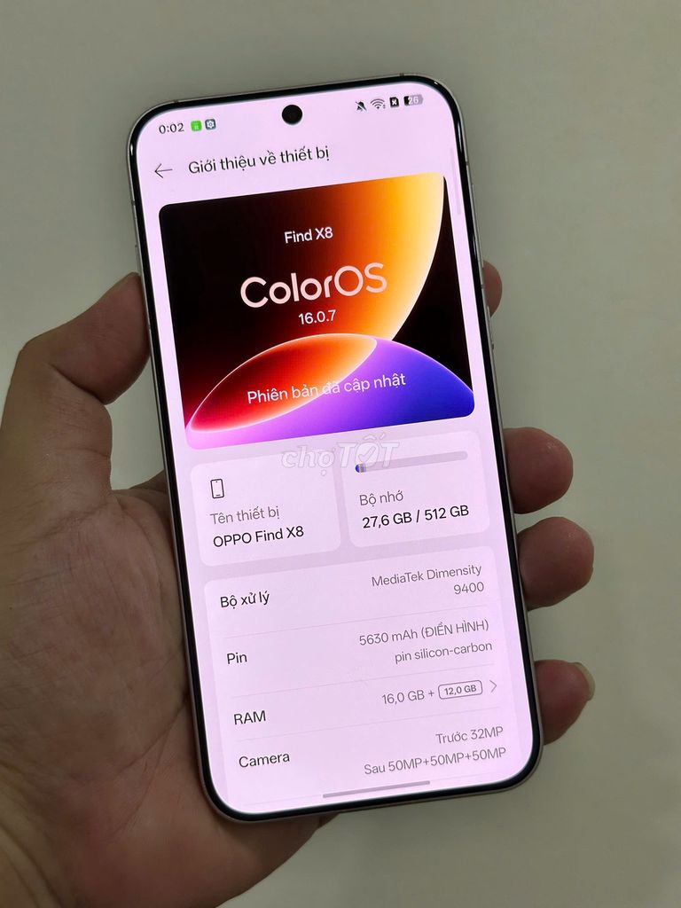Oppo Find X8 Dimensity 9400 16GB/512GB Bạc. Mua bán Điện thoại tại Quận Thanh Xuân Hà Nội được đăng bởi Dương Nguyễn hình 1