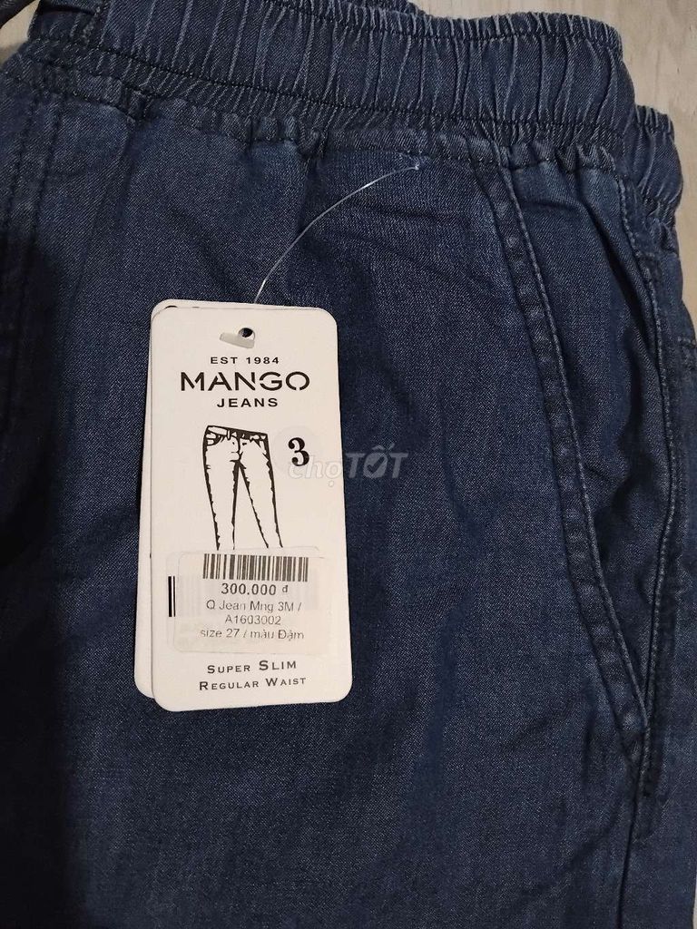 Quần jeans cạp thun hiệu ManGo