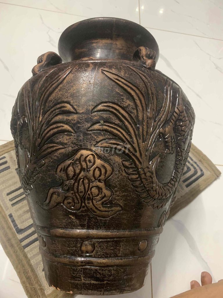 Bình gốm Đất nung vẽ rồng. Mua bán Đồ sưu tầm, đồ cổ tại Quận 8 Tp Hồ Chí Minh được đăng bởi trinhduyhai hình 1