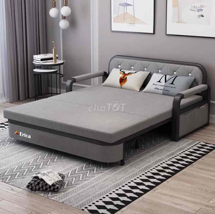 Giường sofa Erica Xám Vải Gấp gọn. Mua bán Giường, chăn ga gối nệm tại Quận Hà Đông Hà Nội được đăng bởi MrBig hình 1