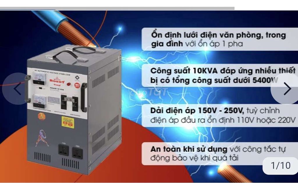 Ổn áp Robot 10KVA 150V-250V. Mua bán Đồ chuyên dụng, Giống nuôi trồng tại Quận 12 Tp Hồ Chí Minh được đăng bởi Linh Vũ hình 1
